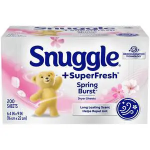 SuperFresh Fabric Softener Dryer Sheets, 200 Count, Spring Burst, Long-Lasting Fresh & Clean Scent, Helps Eliminate Odor, Softens Fabric, Reduces Static & Fights Wrinkles, HE Safe SuperFresh Fabric Softener Dryer Sheets, 200 Count, Spring Burst, Long-Lasting Fresh & Clean Scent, Helps Eliminate Odor, Softens Fabric, Reduces Static & Fights Wrinkles, HE Safe
