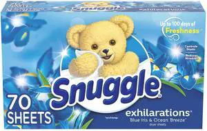 Snuggle Fabric Softener Dryer Sheets, Blue Iris & Ocean Breeze, 70 Count Snuggle Fabric Softener Dryer Sheets, Blue Iris & Ocean Breeze, 70 Count