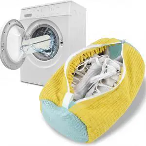 Reusable Shoe Washing Machine Bag & Shoes Laundry Bag for Washer and Dryer, with Self-Locking Zipper, 360° Deep Cleaning, Protects Shoes & Washer Also Acts as Shoe Dryer Bag for Sneakers (1, yellow) Reusable Shoe Washing Machine Bag & Shoes Laundry Bag for Washer and Dryer, with Self-Locking Zipper, 360° Deep Cleaning, Protects Shoes & Washer Also Acts as Shoe Dryer Bag for Sneakers (1, yellow)