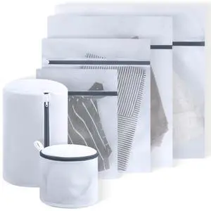 Mesh Laundry Bags for Delicates - 6 Pack Wash Bags for Bras, Lingerie, Socks & Baby Clothes - Fine Mesh Washing Machine Bags with Zipper, Reusable Garment Bags for Travel & College Dorm Essentials Mesh Laundry Bags for Delicates - 6 Pack Wash Bags for Bras, Lingerie, Socks & Baby Clothes - Fine Mesh Washing Machine Bags with Zipper, Reusable Garment Bags for Travel & College Dorm Essentials