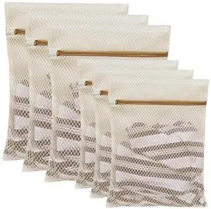 6 Pack Laundry Bag, Durable Honeycomb Mesh Laundry Bags Suitable for Delicate Clothes Washing (3 Large, 3 Medium) Beige 6 Pack Laundry Bag, Durable Honeycomb Mesh Laundry Bags Suitable for Delicate Clothes Washing (3 Large, 3 Medium) Beige
