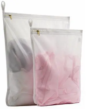 Delicates Laundry Bags, Bra Fine Mesh Wash Bag for Underwear, Lingerie, Bra, Pantyhose, Socks, Use YKK Zipper, Have Hanger Loops (White, 1 Large & 1 Medium) Delicates Laundry Bags, Bra Fine Mesh Wash Bag for Underwear, Lingerie, Bra, Pantyhose, Socks, Use YKK Zipper, Have Hanger Loops (White, 1 Large & 1 Medium)