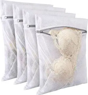 12x16 Small Mesh Laundry Bags for Delicates, 4-Pack for Lingerie, Bras, Socks & Swimwear 120GSM Honeycomb Mesh Protects Delicates in Washer & Dryer 12x16 Small Mesh Laundry Bags for Delicates, 4-Pack for Lingerie, Bras, Socks & Swimwear 120GSM Honeycomb Mesh Protects Delicates in Washer & Dryer