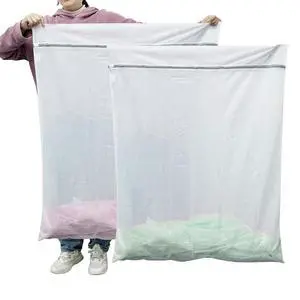 2 Pack Extra Large Mesh Laundry Bag 43 x 35 in XXXXL Washing Bag for Bedding, Blankets, Clothes, Pet Items, Travel & Storage Washer Protector Bag for Washing Machine 2 Pack Extra Large Mesh Laundry Bag 43 x 35 in XXXXL Washing Bag for Bedding, Blankets, Clothes, Pet Items, Travel & Storage Washer Protector Bag for Washing Machine