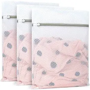 3Pcs Durable Diamond Mesh Laundry Bags for Delicates 12 x 16 Inches 3Pcs Durable Diamond Mesh Laundry Bags for Delicates 12 x 16 Inches