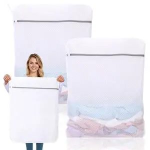 2 Pack XX-Large Mesh Laundry Bags for Delicates, 24 x 32 Inches Reusable Laundry Bag Durable Wash Bags for Washing Machine for College, Family, Travel, Storage 2 Pack XX-Large Mesh Laundry Bags for Delicates, 24 x 32 Inches Reusable Laundry Bag Durable Wash Bags for Washing Machine for College, Family, Travel, Storage