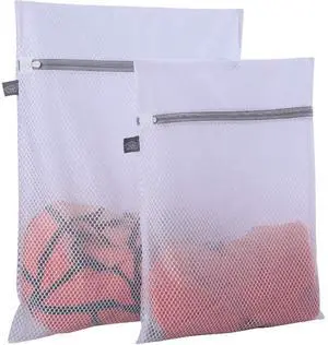 Mesh Laundry Bags for Delicates, Grey Zipper Wash Bag, 1L+1M Mesh Laundry Bags for Delicates, Grey Zipper Wash Bag, 1L+1M