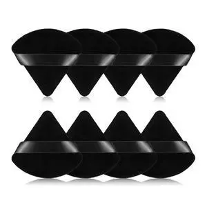 8Pcs of Triangular Powder Puff Makeup Sponges, Made of Super-soft Velvet, Designed for Contouring, Eye, and Corner, Beauty Blender Foundation Mixing Container.(Black) 8Pcs of Triangular Powder Puff Makeup Sponges, Made of Super-soft Velvet, Designed for Contouring, Eye, and Corner, Beauty Blender Foundation Mixing Container.(Black)