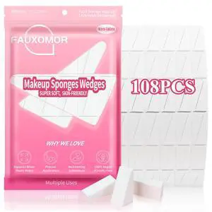 108 Pcs New Makeup Sponges Wedges for Face Foundation, Latex-Free Triangle Cosmetic Make Up Sponge for Flawless Application and Blending, Beauty Blender for All Skin Types with Two Pouches 108 Pcs New Makeup Sponges Wedges for Face Foundation, Latex-Free Triangle Cosmetic Make Up Sponge for Flawless Application and Blending, Beauty Blender for All Skin Types with Two Pouches