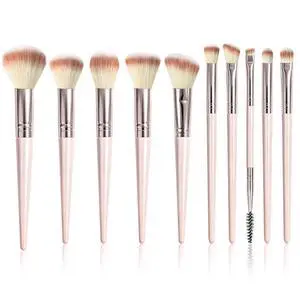 Makeup Brush Set, Premium Synthetic 10 PCS Makeup Brushes, Travel Makeup Brush Set with Soft Hairs, Makeup Brushes Set Professional for Blush, Eyeliner, Eyeshadow, Concealer, and Foundation (Pink) Makeup Brush Set, Premium Synthetic 10 PCS Makeup Brushes, Travel Makeup Brush Set with Soft Hairs, Makeup Brushes Set Professional for Blush, Eyeliner, Eyeshadow, Concealer, and Foundation (Pink)