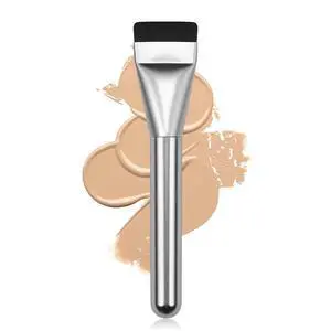 Flat Foundation Brush,Korean Makeup Brush Spatula Facial Brush for Liquid Foundation,Premium Face Makeup Brush for Blending Cream (Silver) Flat Foundation Brush,Korean Makeup Brush Spatula Facial Brush for Liquid Foundation,Premium Face Makeup Brush for Blending Cream (Silver)