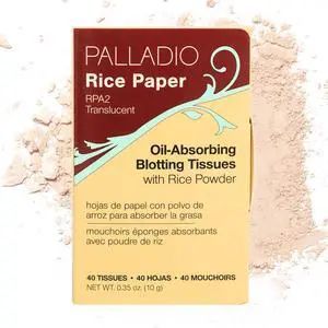 Rice Paper Facial Tissues for Oily Skin, Face Blotting Sheets Made from Natural Rice, Oil Absorbing Paper with Rice Powder, 2 Sided, Instant Results, Translucent, 40 Count, Pack of 1 Rice Paper Facial Tissues for Oily Skin, Face Blotting Sheets Made from Natural Rice, Oil Absorbing Paper with Rice Powder, 2 Sided, Instant Results, Translucent, 40 Count, Pack of 1