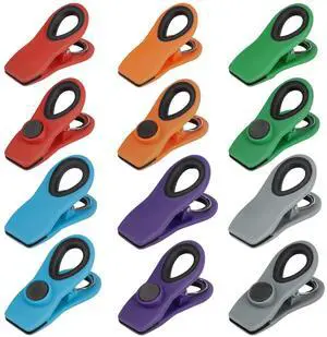 Chip Clips, Magnetic Bag Clips with Air Tight Seal for Food Storage, 12 Pieces, Multicolor Chip Clips, Magnetic Bag Clips with Air Tight Seal for Food Storage, 12 Pieces, Multicolor