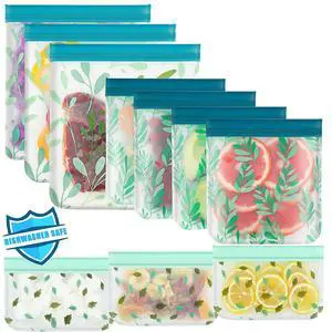 10 Pack Dishwasher Safe Reusable PEVA Food Storage Bags, Leak proof Reusable Freezer Bags for Food Storage Home Organization Traval & Make-up BPA FREE for Food Storage Home BPA FREE for Salad Fruit 10 Pack Dishwasher Safe Reusable PEVA Food Storage Bags, Leak proof Reusable Freezer Bags for Food Storage Home Organization Traval & Make-up BPA FREE for Food Storage Home BPA FREE for Salad Fruit