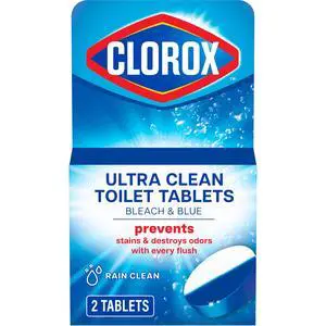 Ultra Clean Toilet Tablets Bleach & Blue, Rain Clean Scent 2.47 Ounces Each, 2 Count (Package May Vary) Ultra Clean Toilet Tablets Bleach & Blue, Rain Clean Scent 2.47 Ounces Each, 2 Count (Package May Vary)