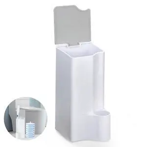 Holder for Clorox Toilet Wand, Compatible with Clorox Toilet Wand Holder only, White & Gray Holder for Clorox Toilet Wand, Compatible with Clorox Toilet Wand Holder only, White & Gray