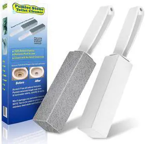 Toilet Bowl Cleaner Pumice Stone -Hard Water Stain Remover with Ergonomic Handle, Powerfully Removes Toilet Bowl RingsRust &LimeIdeal for Toilet Brush/BBQ Grills/Sink/Pool/Bathroom2Pack Toilet Bowl Cleaner Pumice Stone -Hard Water Stain Remover with Ergonomic Handle, Powerfully Removes Toilet Bowl RingsRust &LimeIdeal for Toilet Brush/BBQ Grills/Sink/Pool/Bathroom2Pack