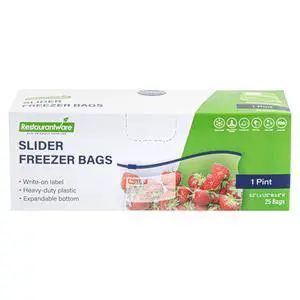 Bag Tek 1 Pint Freezer Slider Bags 25 Disposable Zipper Pouch Bags - Slide Zipper Expandable Bottom Clear Plastic Freezer Bags With Write-On-Label For Food Storage Bag Tek 1 Pint Freezer Slider Bags 25 Disposable Zipper Pouch Bags - Slide Zipper Expandable Bottom Clear Plastic Freezer Bags With Write-On-Label For Food Storage