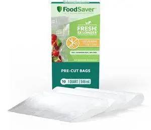 Quart Pre-Cut Vacuum Seal Bags, Easy Use Vacuum Storage Bags, Align to Seal and Tear to Open Vacuum Sealer Storage Bags, 19 Pack Quart Pre-Cut Vacuum Seal Bags, Easy Use Vacuum Storage Bags, Align to Seal and Tear to Open Vacuum Sealer Storage Bags, 19 Pack