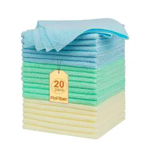 Shop Towels 20 Pack Edgeless Microfiber Cleaning Cloths, 12"x12" Lint-Free, Reusable Towels for Car Detailing, Kitchen, Garage & Glass Quick Dry Rags Shop Towels 20 Pack Edgeless Microfiber Cleaning Cloths, 12"x12" Lint-Free, Reusable Towels for Car Detailing, Kitchen, Garage & Glass Quick Dry Rags
