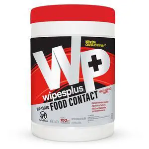 Cleaning Wipes All Purpose Food Contact - No Rinse, No Residue, Quick Dry Formula, Disinfecting Wipes For Restaurants, Foodservice, Schools - Canister, 100 Count Cleaning Wipes All Purpose Food Contact - No Rinse, No Residue, Quick Dry Formula, Disinfecting Wipes For Restaurants, Foodservice, Schools - Canister, 100 Count
