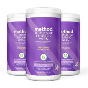 All-Purpose Cleaning Wipes, French Lavender, Multi-Surface, Compostable, 70 Count, (Pack of 3) All-Purpose Cleaning Wipes, French Lavender, Multi-Surface, Compostable, 70 Count, (Pack of 3)