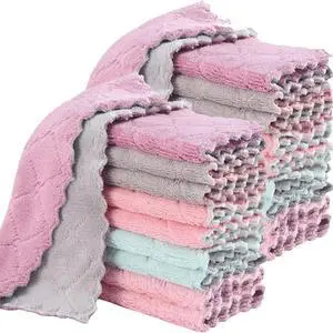 20 Pack Cleaning Cloth Kitchen Cloth, Dish Towels Super Absorbent Coral Velvet Dishtowels, Microfiber Premium Soft Tea Towels, Quick Dry Rags, Multipurpose Reusable Washcloths, Non-Stick Oil Cloths. 20 Pack Cleaning Cloth Kitchen Cloth, Dish Towels Super Absorbent Coral Velvet Dishtowels, Microfiber Premium Soft Tea Towels, Quick Dry Rags, Multipurpose Reusable Washcloths, Non-Stick Oil Cloths.