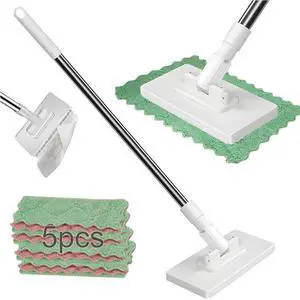 Snap Grip Mini Mop, Zero Touch Cloth Changing Mop with Automatic Push Pull Handle,360 Rotating Lazy Mops Wet Dry for Whole House Cleaning,Retractable Gap Dust Cleaner Flat Mops (White-5 Cloths) Snap Grip Mini Mop, Zero Touch Cloth Changing Mop with Automatic Push Pull Handle,360 Rotating Lazy Mops Wet Dry for Whole House Cleaning,Retractable Gap Dust Cleaner Flat Mops (White-5 Cloths)