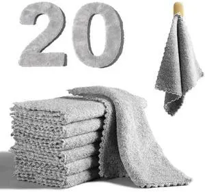 20 Pack Super Absorbent Dish Cloths Coral Velvet Microfiber Kitchen Towels Lint-Free Nonstick Oil Reusable Washable Fast Drying Rags 9.84"x9.84" Multipurpose Cleaning Dishcloths for Dishes Countertops 20 Pack Super Absorbent Dish Cloths Coral Velvet Microfiber Kitchen Towels Lint-Free Nonstick Oil Reusable Washable Fast Drying Rags 9.84"x9.84" Multipurpose Cleaning Dishcloths for Dishes Countertops