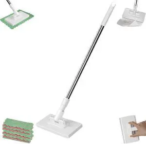 Snap Grip Mini Mop - Zero Touch No Wash Lazy Mop, Compatible with Swiffer & Face Towels, Adjustable for Wet/Dry Floors, Tile, Hardwood, Corners (5 Reusable Cloths) Snap Grip Mini Mop - Zero Touch No Wash Lazy Mop, Compatible with Swiffer & Face Towels, Adjustable for Wet/Dry Floors, Tile, Hardwood, Corners (5 Reusable Cloths)