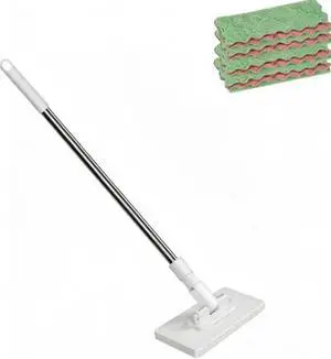 Zero-Touch Cloth Changing Mini Mop, 360° Rotatable Head with 6 Reusable Microfiber Cloths, 39" Locking Handle, Lightweight Under 1 lb for Bathroom Kitchen Hard Floors Zero-Touch Cloth Changing Mini Mop, 360° Rotatable Head with 6 Reusable Microfiber Cloths, 39" Locking Handle, Lightweight Under 1 lb for Bathroom Kitchen Hard Floors