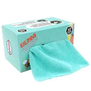Microfiber Cleaning Cloth, Lint-Free Shop Towels Reusable, Bulk Rags in a Box for Home, Kitchen and Car, 8 Inch x 8 Inch,40 Pack with Box (Blue) Microfiber Cleaning Cloth, Lint-Free Shop Towels Reusable, Bulk Rags in a Box for Home, Kitchen and Car, 8 Inch x 8 Inch,40 Pack with Box (Blue)