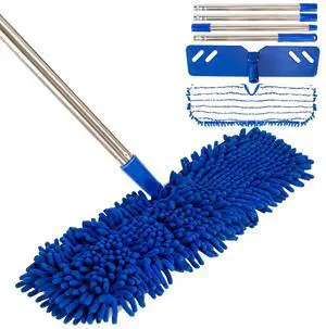 Microfiber Dust Mop for Floor Cleaning - Dual-Sided Washable Pads, Adjustable Stainless Steel Handle (30.7"-56.7") - Wet/Dry Use for Hardwood, Laminate, Tile, Marble Floors with Spin Mop Heads Microfiber Dust Mop for Floor Cleaning - Dual-Sided Washable Pads, Adjustable Stainless Steel Handle (30.7"-56.7") - Wet/Dry Use for Hardwood, Laminate, Tile, Marble Floors with Spin Mop Heads
