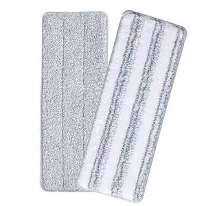 Flat Mop Head Refill, 13" X 4.9" Flat Mop Pads, Microfiber Mop Pads Flat Mop Replacement Heads (White and Grey) Flat Mop Head Refill, 13" X 4.9" Flat Mop Pads, Microfiber Mop Pads Flat Mop Replacement Heads (White and Grey)