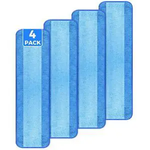 4-Pack Microfiber Cleaning Pads, 18-Inch Microfiber Mop Pads Compatible with Bona Mop, Washable and Reusable Mop Pad Refills for Hardwood Tile Laminate Floors 4-Pack Microfiber Cleaning Pads, 18-Inch Microfiber Mop Pads Compatible with Bona Mop, Washable and Reusable Mop Pad Refills for Hardwood Tile Laminate Floors