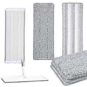 3 Pack Flat Mop Replacement Pad, 13" X 4.7" Microfiber Reusable Mop Pads Washable Mopping Pads Cleaning Mops Heads Cloth Replacement for Hardwood Floor Cleaning Wet Dry Use (White,Grey) 3 Pack Flat Mop Replacement Pad, 13" X 4.7" Microfiber Reusable Mop Pads Washable Mopping Pads Cleaning Mops Heads Cloth Replacement for Hardwood Floor Cleaning Wet Dry Use (White,Grey)