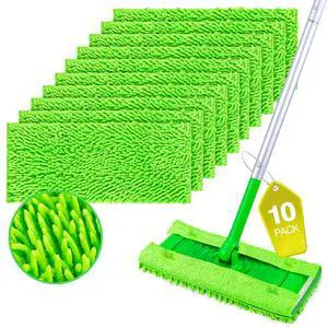 Microfiber Mop Pads Compatible with Swiffer Sweeper, Reusable Machine Washable Pad Refills, Mop Head Replacements for Multi Surface Floor Cleaning, 10 Pack Microfiber Mop Pads Compatible with Swiffer Sweeper, Reusable Machine Washable Pad Refills, Mop Head Replacements for Multi Surface Floor Cleaning, 10 Pack