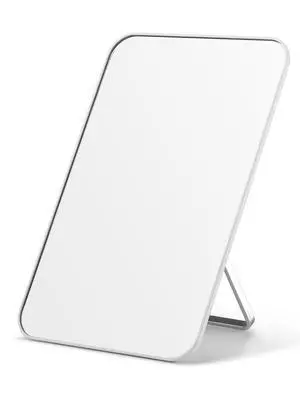 Desk Makeup Mirror, 8 x 5 inches Table Mirror with Foldable Stand and Hanging Hole for Shaving and Travelling, White Desk Makeup Mirror, 8 x 5 inches Table Mirror with Foldable Stand and Hanging Hole for Shaving and Travelling, White