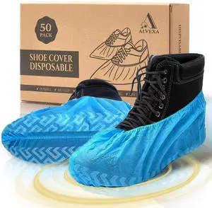 Shoe Covers Disposable Non-Slip, Large 50 Count, Premium Cloth Boot Covers, Slip-Resistant, Durable, Breathable, Non-Toxic, Recyclable booties for shoes covers Fits Men 11/Women 13 Blue Shoe Covers Disposable Non-Slip, Large 50 Count, Premium Cloth Boot Covers, Slip-Resistant, Durable, Breathable, Non-Toxic, Recyclable booties for shoes covers Fits Men 11/Women 13 Blue