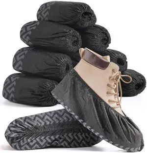 Shoe Covers Disposable Non Slip - 50 Pack (25 Pairs) X-Large Disposable Boot Covers for Indoors Outdoors Recyclable Durable Protector Stretchable Fits Up to Size 13 US Men-Black Shoe Covers Disposable Non Slip - 50 Pack (25 Pairs) X-Large Disposable Boot Covers for Indoors Outdoors Recyclable Durable Protector Stretchable Fits Up to Size 13 US Men-Black