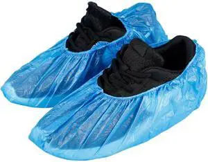 100 Pack Shoe Covers Disposable Non Slip, Premium Waterproof and Recyclable Shoe Booties Covers for Indoors, Fits Up To 9 US Men and 11 US Women Size, 50 Pairs Elastic Caps Plastic Shoe Covers 100 Pack Shoe Covers Disposable Non Slip, Premium Waterproof and Recyclable Shoe Booties Covers for Indoors, Fits Up To 9 US Men and 11 US Women Size, 50 Pairs Elastic Caps Plastic Shoe Covers