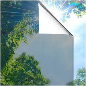 One Way Privacy Window Film, Sun Blocking Reflective Window Film See Out Not in, Heat Control Window Tint for Home, Anti UV Static Cling for Windows Office Door (Silver, 17.5 Inch X 6.5 Feet) One Way Privacy Window Film, Sun Blocking Reflective Window Film See Out Not in, Heat Control Window Tint for Home, Anti UV Static Cling for Windows Office Door (Silver, 17.5 Inch X 6.5 Feet)