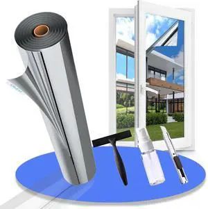 One Way Privacy Window Film Reflective Solar Control Window Film Heat Control Mirror Window Tint for Home Heat Blocking Daytime Privacy See Out Not in, Black Silver, 17.5 Inch X 78.7 Inch One Way Privacy Window Film Reflective Solar Control Window Film Heat Control Mirror Window Tint for Home Heat Blocking Daytime Privacy See Out Not in, Black Silver, 17.5 Inch X 78.7 Inch