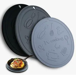 Silicone Trivet Mats - 3 Heat Resistant Pot Holders for Hot Pots and Pans, Silicone Mats for Kitchen Countertops, Table, Food Grade Silicone (Black & Gray) Silicone Trivet Mats - 3 Heat Resistant Pot Holders for Hot Pots and Pans, Silicone Mats for Kitchen Countertops, Table, Food Grade Silicone (Black & Gray)