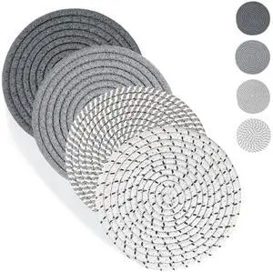 7 Inches Trivets for Hot Dishes, Hot Pots and Pans, 4Pcs Thick Heat Resistant Trivet Mats for KitchenPot Holders for Kitchen Counter, Table, Home Essentials, Kitchen Decor for Table Countertops 7 Inches Trivets for Hot Dishes, Hot Pots and Pans, 4Pcs Thick Heat Resistant Trivet Mats for KitchenPot Holders for Kitchen Counter, Table, Home Essentials, Kitchen Decor for Table Countertops