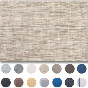 Placemats Set of 4 - Easy Clean Woven Vinyl Placemats for Dining Table, Indoor/Outdoor Place Mats, Washable PVC Table MatsCaramel Placemats Set of 4 - Easy Clean Woven Vinyl Placemats for Dining Table, Indoor/Outdoor Place Mats, Washable PVC Table MatsCaramel