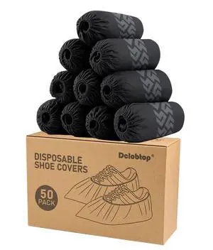 Shoe Covers Disposable Non-Slip - Black Shoe Covers for Indoors,50Pcs Booties for Shoe cover,Fits Up To 11 US Men and 13 US Women Size,Non-Woven Fabric Shoe Covers Disposable Non-Slip - Black Shoe Covers for Indoors,50Pcs Booties for Shoe cover,Fits Up To 11 US Men and 13 US Women Size,Non-Woven Fabric