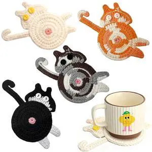Drink Coaster, Woven Creative Coasters for Cat Lovers, Gag Gifts Cat Coffee Coaster for Desk Accessories Home Decor Tabletop Protection(Cat-4PCS) Drink Coaster, Woven Creative Coasters for Cat Lovers, Gag Gifts Cat Coffee Coaster for Desk Accessories Home Decor Tabletop Protection(Cat-4PCS)