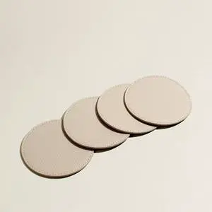 Drink Coasters, Set of 4 - Aesthetic Round Coaster for Coffee Bar, Dining Table, Office Desk - Ivory Drink Coasters, Set of 4 - Aesthetic Round Coaster for Coffee Bar, Dining Table, Office Desk - Ivory