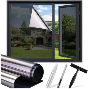 Window Tint for Home, One Way Privacy Film Heat & UV Blocking, Static Cling No Glue Renter Friendly Cover for Home Bedroom, Office & Sliding Glass Door, 17.5 x 78.7 Inch with 3 Tools, Black Window Tint for Home, One Way Privacy Film Heat & UV Blocking, Static Cling No Glue Renter Friendly Cover for Home Bedroom, Office & Sliding Glass Door, 17.5 x 78.7 Inch with 3 Tools, Black